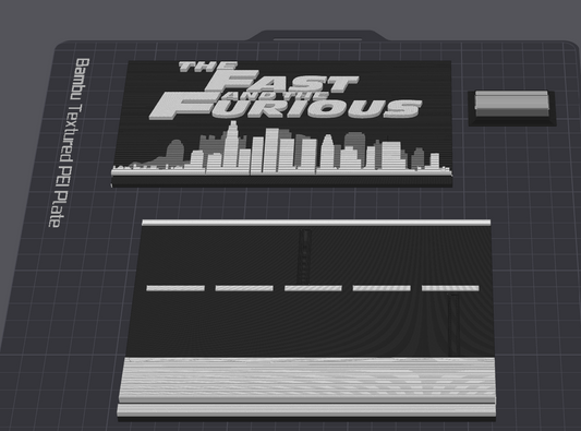 (PRINTTHAT) Fast & Furious Skyline Display Diorama Kit – Fits 2 Hot Wheels Cars