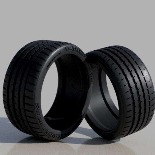 (Dirty_customs) Michelin Pilot Sport Tire V2 – 1/24 Scale Resin Tire Set