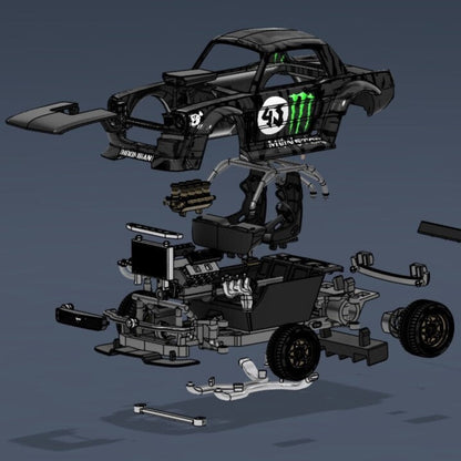 (Dirty_customs) Ford Mustang “Hoonicorn” Cartoon Style – 1/24 Scale Resin Model