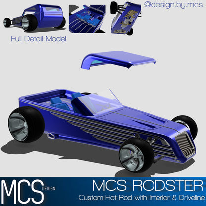 (MCSDesign) Custom Hotrod with Interior & Driveline – 1/24 & 1/25 Scale Resin Model