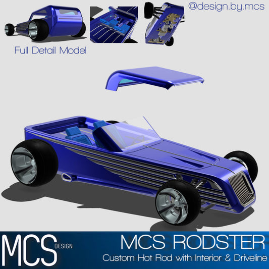 (MCSDesign) Custom Hotrod with Interior & Driveline – 1/24 & 1/25 Scale Resin Model