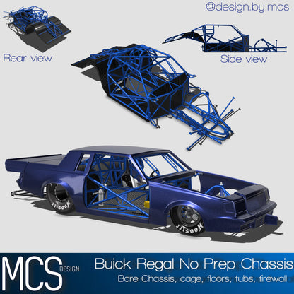 (MCSDesign) No Prep 1986 Buick Regal Chassis Set – 1/24 & 1/25 Scale Model Chassis