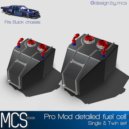 (MCSDesign) Pro Mod Fuel Cell with Fittings & Mounts – 1:24 / 1:25 Scale Resin 3D Print