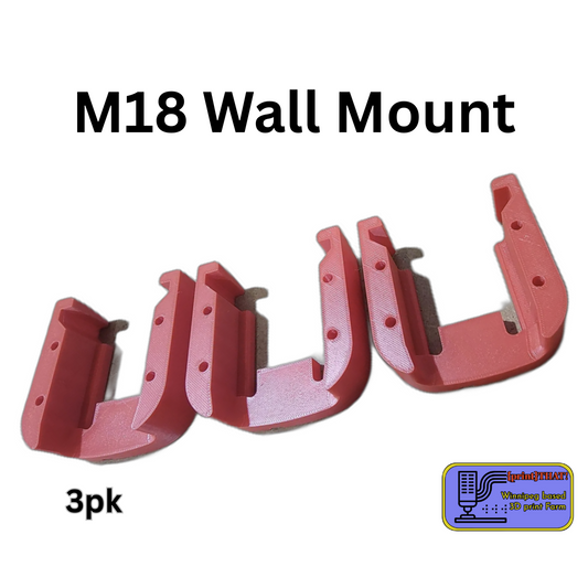 M18 Battery Wall Mount – 3 Pack (PETG, Black or Red)