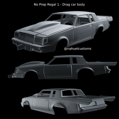(ditomaso147) No Prep Regal – Drag Car Body Scale Model Body