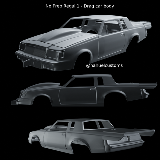 (ditomaso147) No Prep Regal – Drag Car Body Scale Model Body