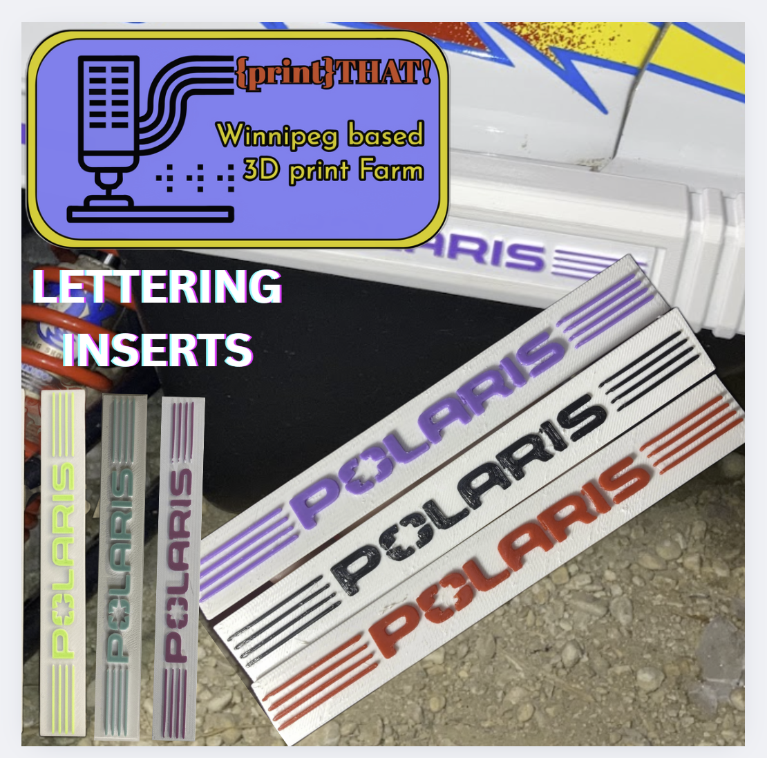 (PrintThat!) Polaris Lettering Inserts for bumper caps