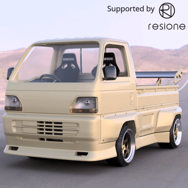 (Dirty_customs) Drift Kei Truck Carry – Pandem Body Kit – Full Resin Kit