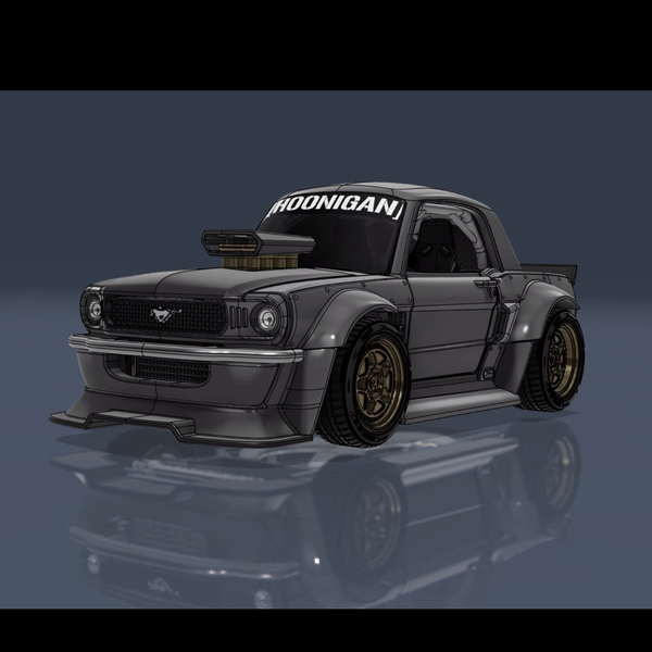 (Dirty_customs) Ford Mustang “Hoonicorn” Cartoon Style – 1/24 Scale Resin Model