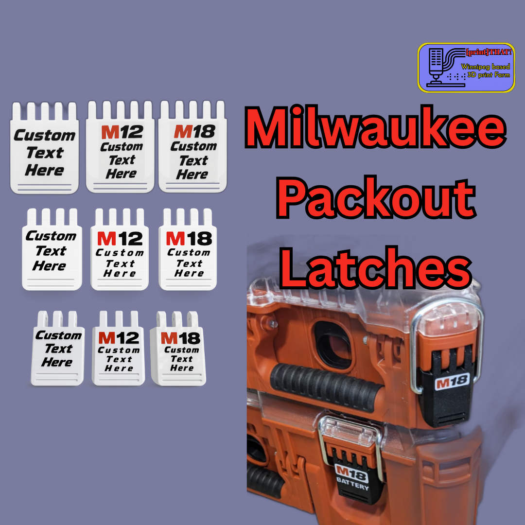 Milwaukee Packout Replacement Latches – M12 / M18 / Blank || w/ Custom Text