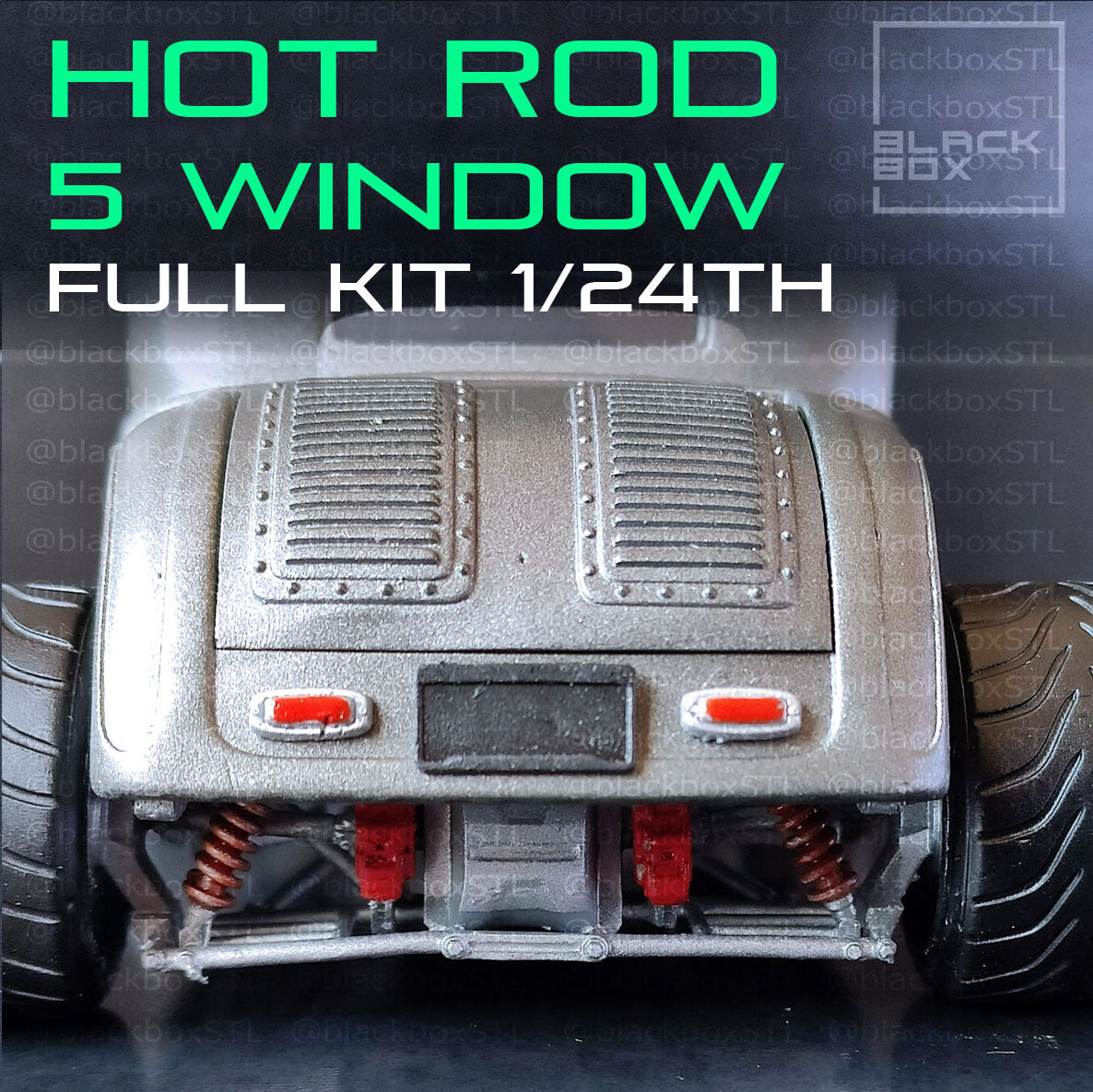 (BlackBoxSTL) Hot Rod 5 Window Full Modelkit – 1/24 Scale Resin Print