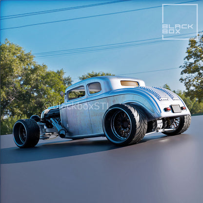 (BlackBoxSTL) Hot Rod 5 Window Full Modelkit – 1/24 Scale Resin Print