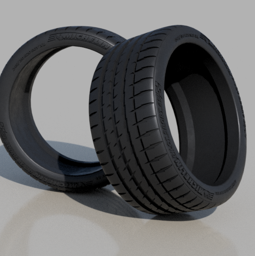 (Dirty_customs) Michelin Pilot Sport Tire V2 – 1/24 Scale Resin Tire Set
